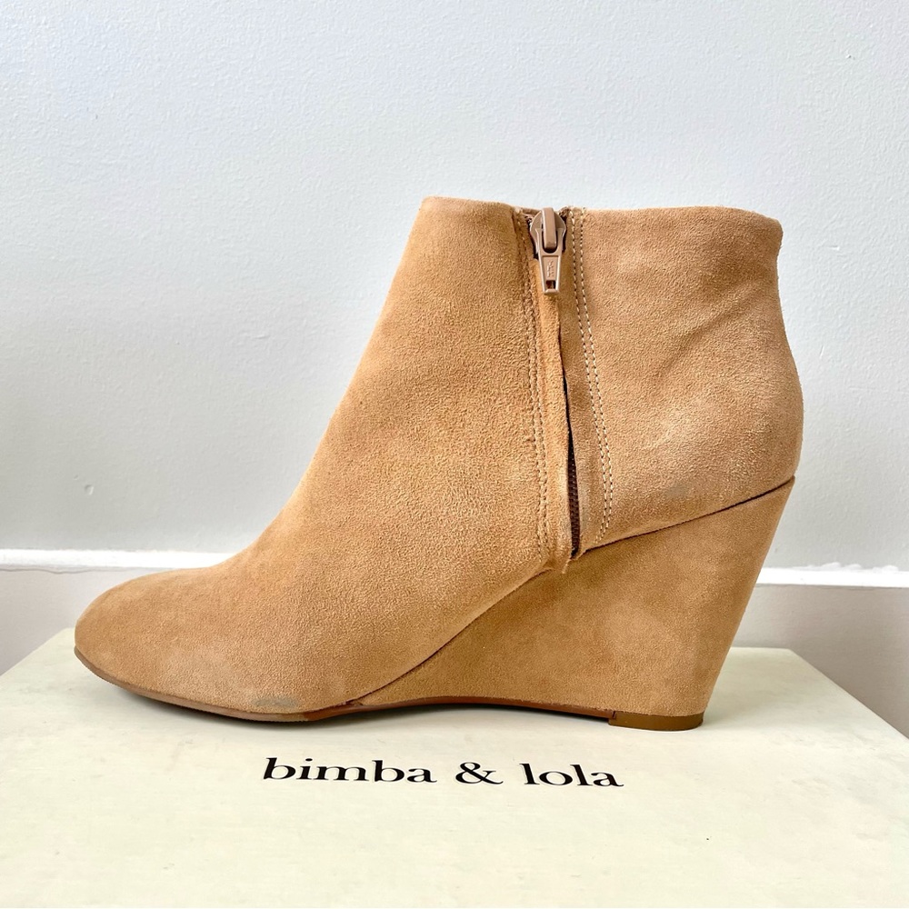 Bimba & Lola Camel Suede Ankle Boots size 8.5
